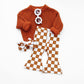 Checkered Flare Pants | Copper