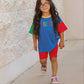 BLANK Colorblock T-Shirt Romper or Oversized Tee & Biker Set - 90s