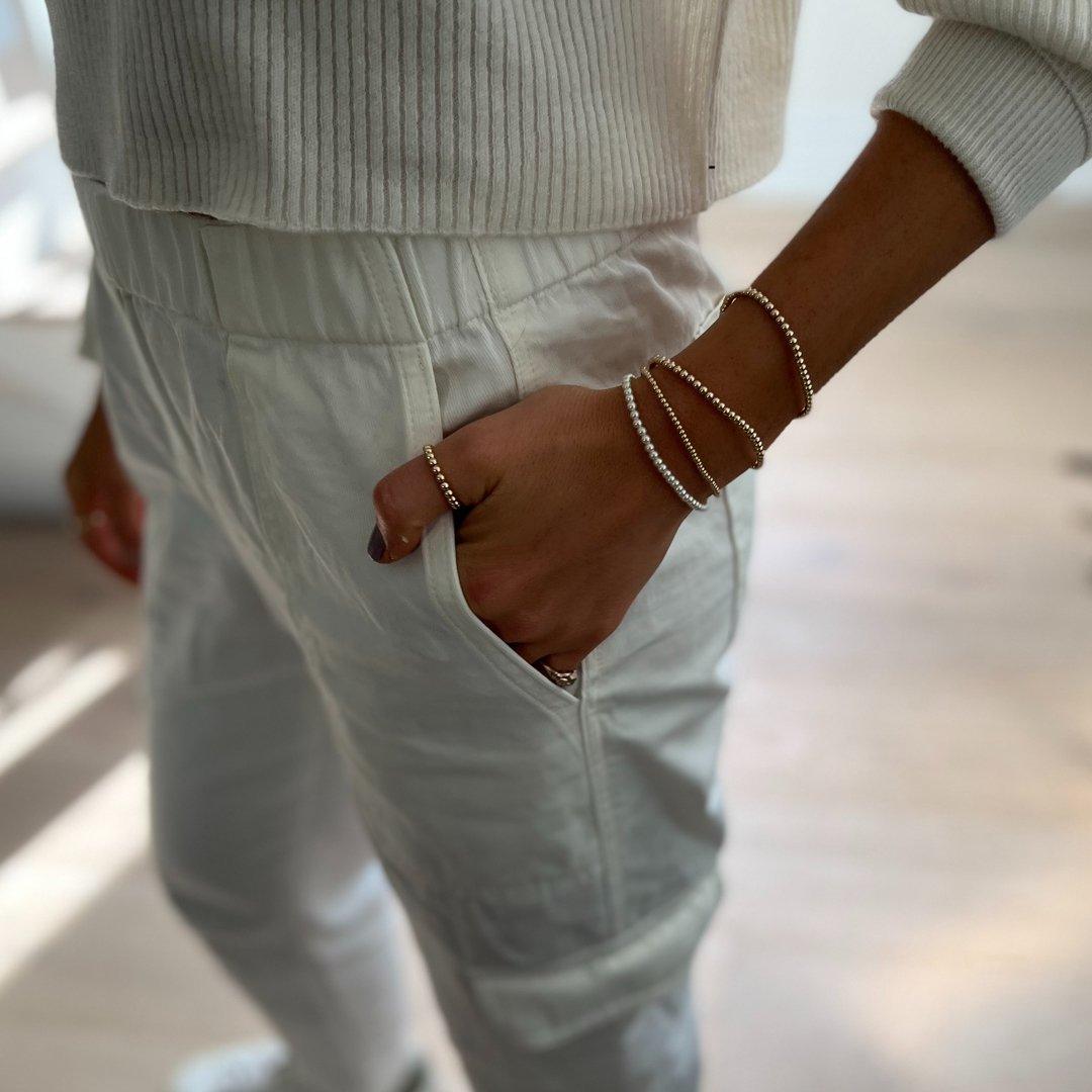 3MM White Pearl Bracelet - Little Joy Co.