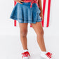 NAVY Star Bow (red shirt) | Girls Tie-Front Shirt