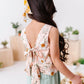 Peachy Peonies | Tie-Back + Crop Pants Set