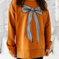 Striped Bow | SIDE-SPLIT SWEATSHIRT