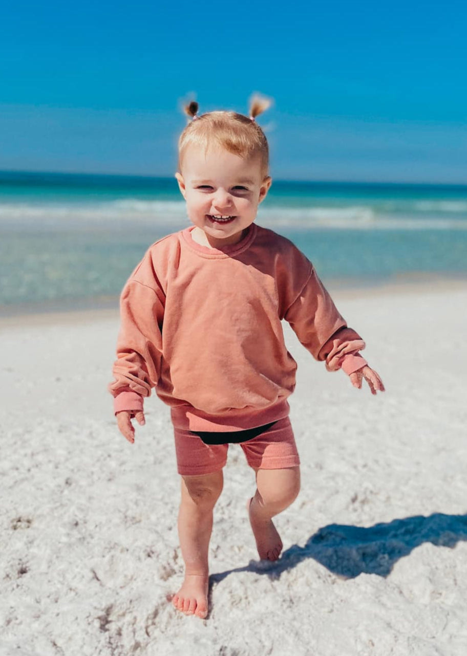 Crewneck Sweatshirt & Bike Shorts Set