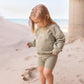 Set aus Sweatshirt mit Rundhalsausschnitt und Radlerhose