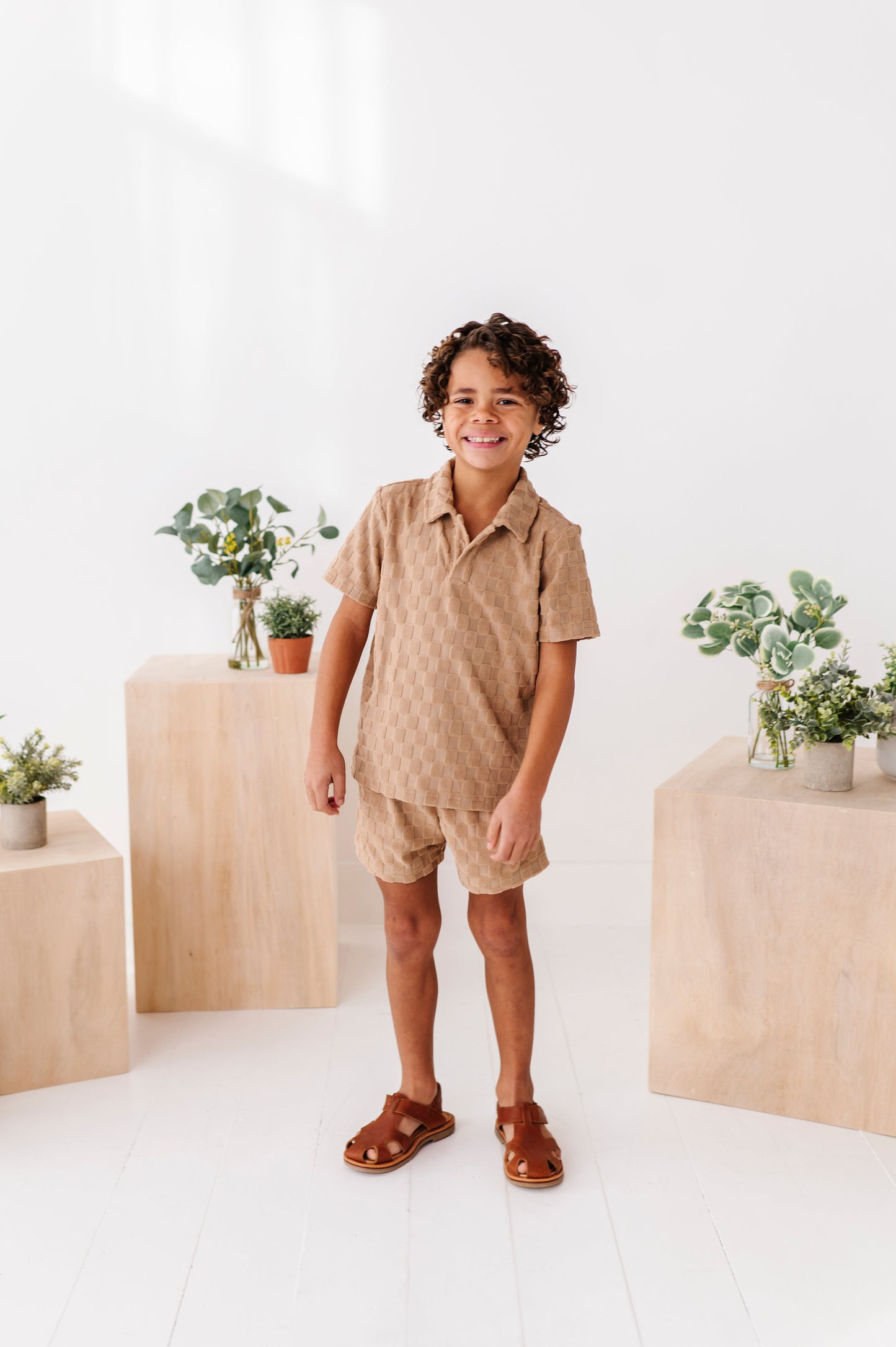Sand Check Terry | Boys Set