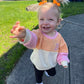 Sweatshirt mit Rundhalsausschnitt und Farbblock-Stickerei