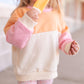 Sweatshirt mit Rundhalsausschnitt und Farbblock-Stickerei