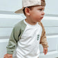 Sweatshirt-Strampler mit individueller Stickerei und Farbblockdesign - weitere Farben