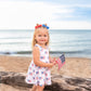 Flag Print Bamboo Peplum Top & Bike Shorts