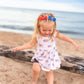Flag Print Bamboo Peplum Top & Bike Shorts