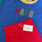 Custom Embroidered 90s Colorblock Tee and Biker Shorts Set