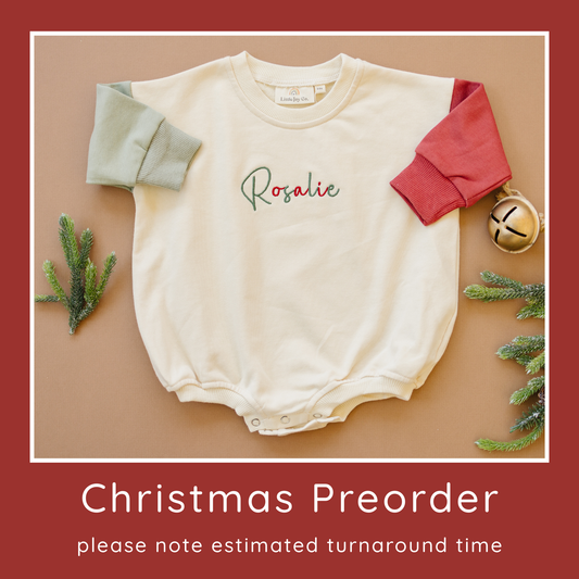 CHRISTMAS PREORDER Blank Colorblock Sweatshirt Romper