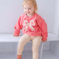 Applique Floral Bow Crewneck Sweatshirt