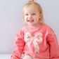 Applique Floral Bow Crewneck Sweatshirt