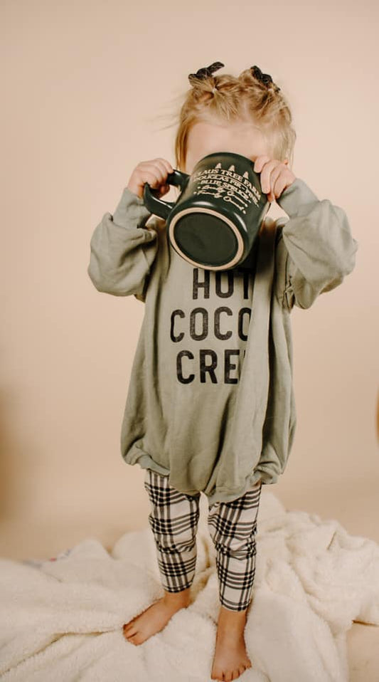 Hot Cocoa Crew Sweatshirt Romper *Cream 2T Left