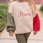 Custom Embroidered Christmas Colorblock Knit Sweater