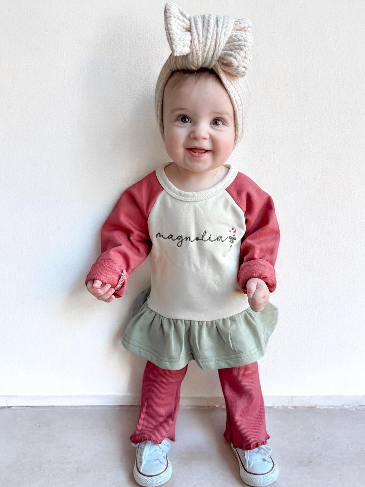 Custom Embroidered Christmas Colorblock Peplum