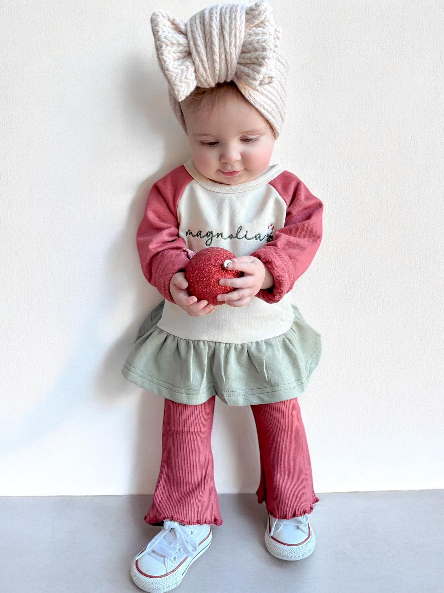 Custom Embroidered Christmas Colorblock Peplum