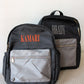 Black + Grey Colorblock Backpack PLAIN NO EMBROIDERY