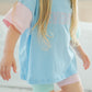 Custom Embroidered Colorblock Tee and Biker Shorts Set