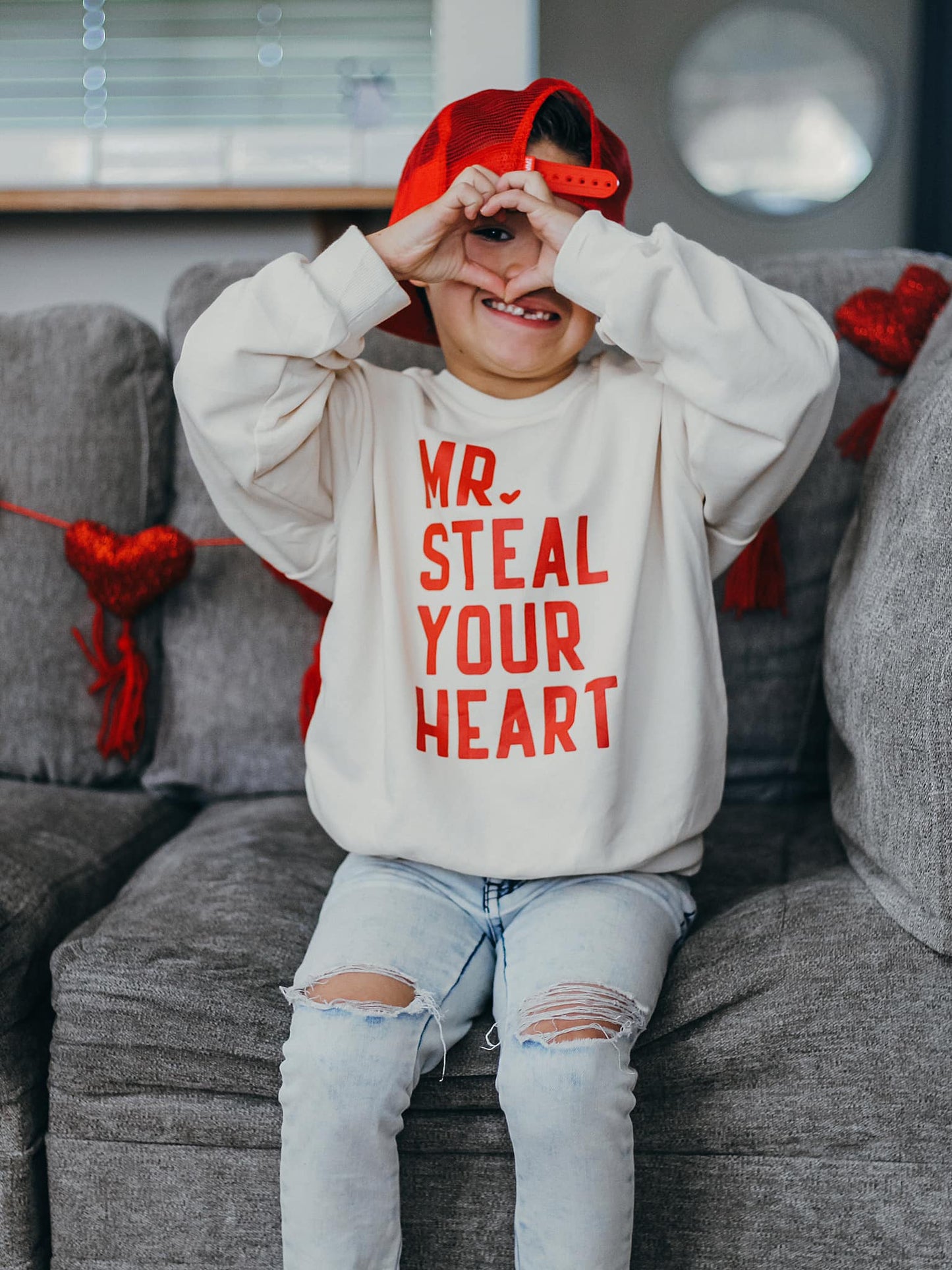 Mr Steal Your Heart Crewneck Sweatshirt - Cream