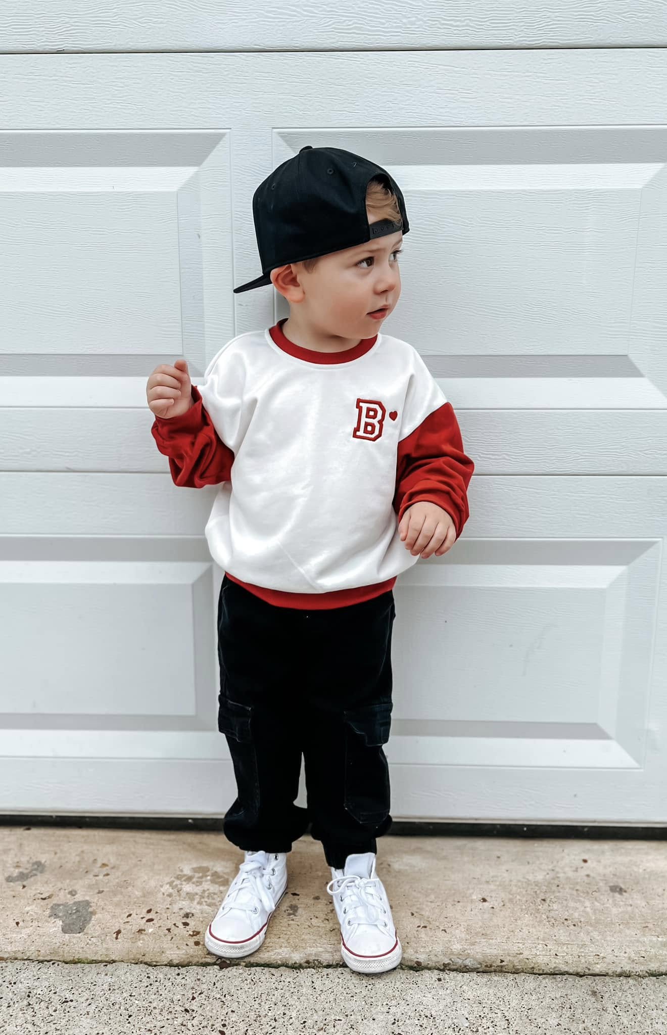 Custom Embroidered Valentine's Day Colorblock Sweatshirt or Romper