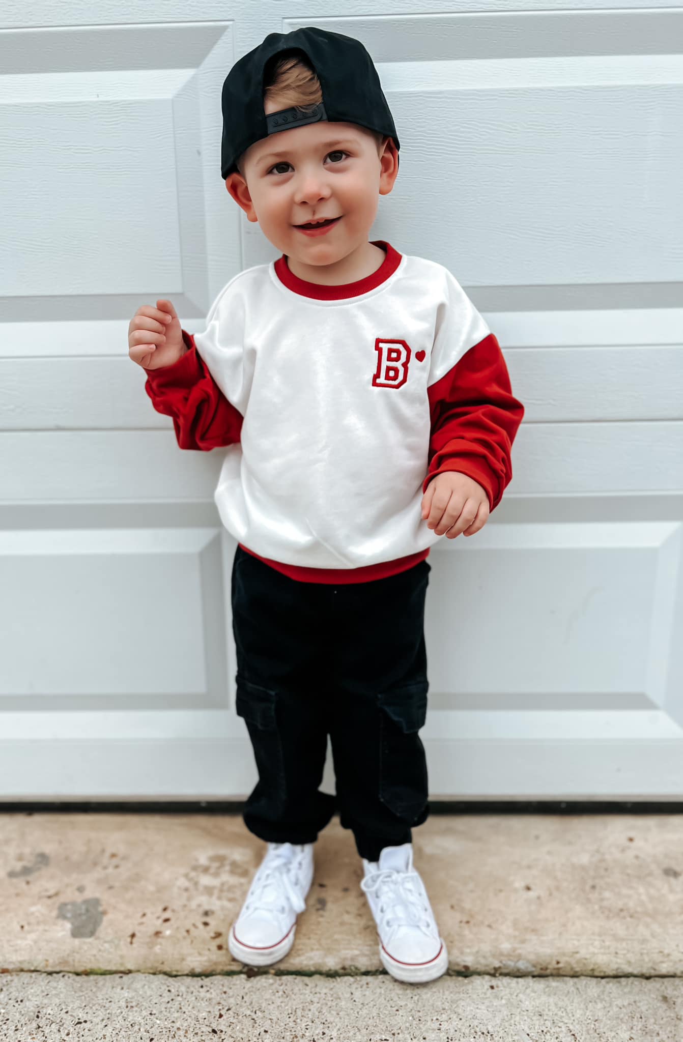 Custom Embroidered Valentine's Day Colorblock Sweatshirt or Romper