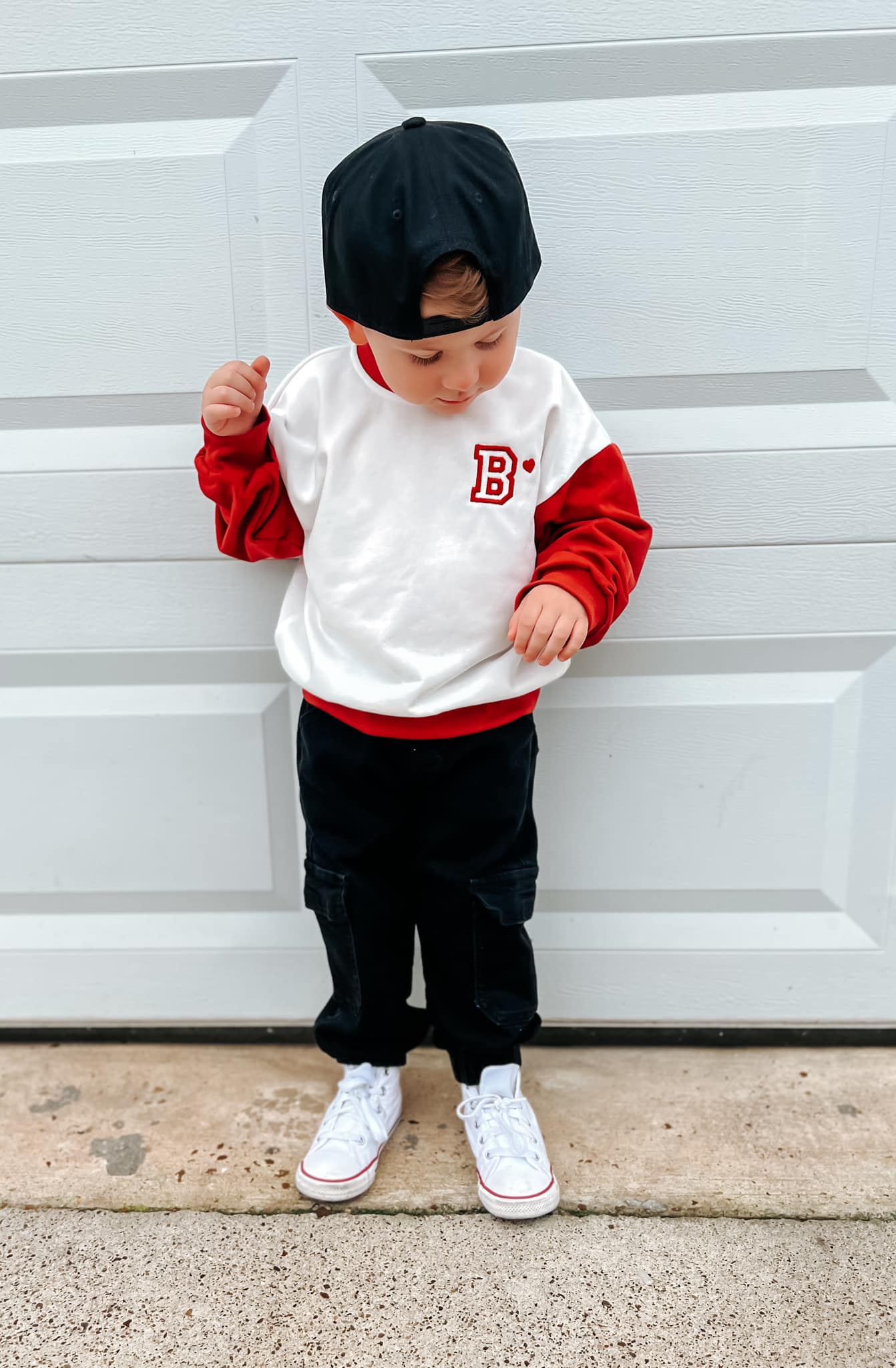 Custom Embroidered Valentine's Day Colorblock Sweatshirt or Romper