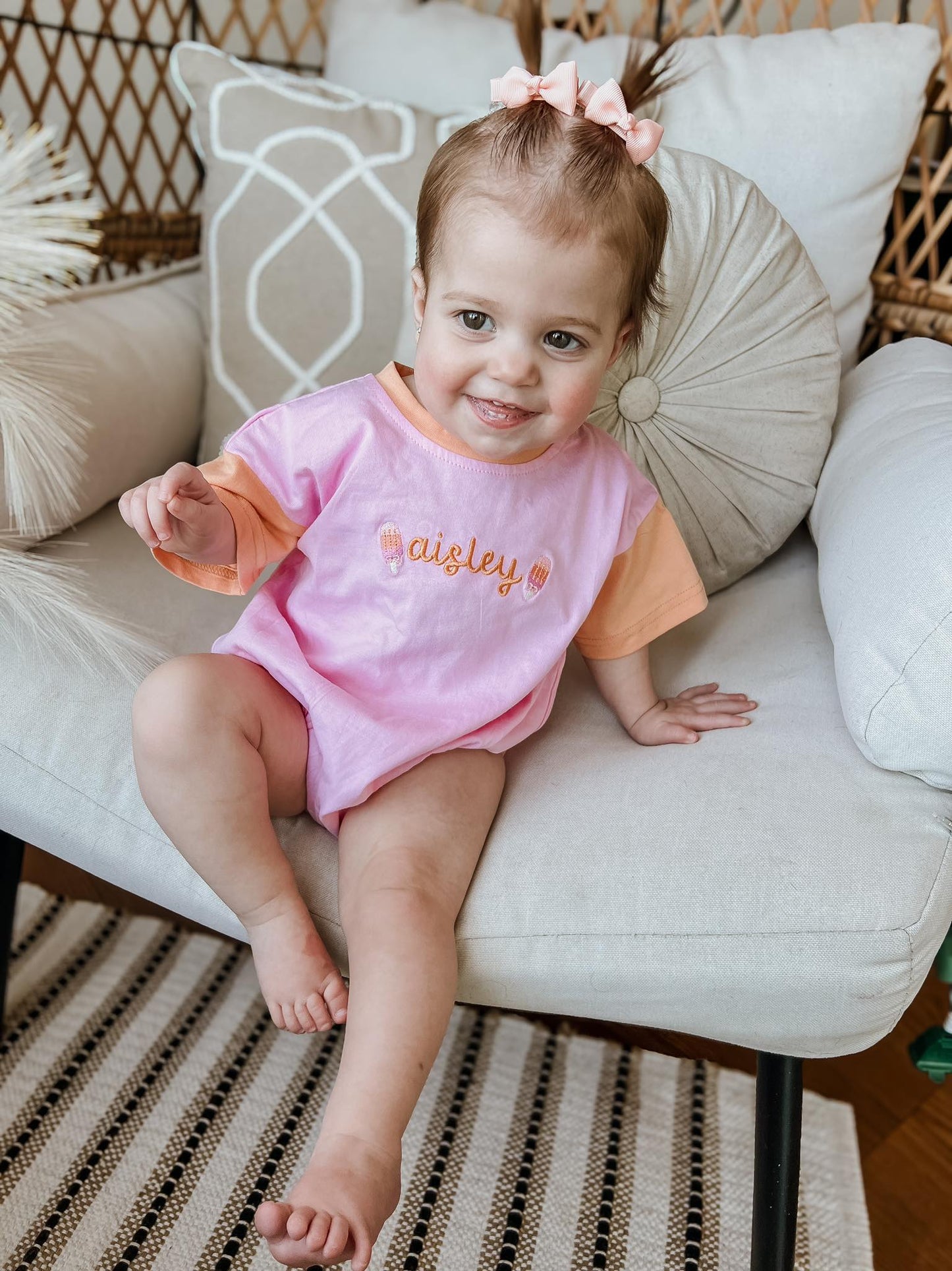 Custom Embroidered Colorblock T-Shirt Romper