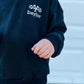 Custom Embroidered Crewneck or Sweatshirt Romper - Black Checkered Flag Design