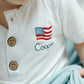 Custom Embroidered 4th of July Bamboo Henley Romper