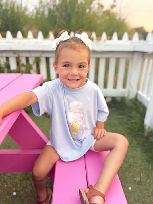 Coquette Ice Cream Cone Graphic Tee or Bubble Romper
