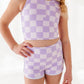 Violet Check: Boy Shorts TWO-PIECE