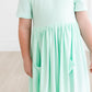 Pastel Green S/S Pocket Twirl Dress