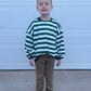Green Striped Crewneck Sweatshirt - Optional Custom Embroidery