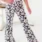 Retro Black and White Floral Flares