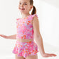 Neon Floral: Skirted TWO-PIECE