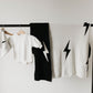 Plush Blanket | Black & White Lightning Bolt