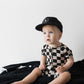Shortie Bamboo Zip | Black Checkerboard