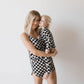 Cami Women's Bamboo Set | Black Checkerboard
