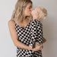 Cami Women's Bamboo Set | Black Checkerboard