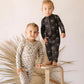 Bamboo Zip Pajamas | Charcoal & White ff Smile