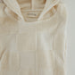 Hooded Towel | Cream Checkerboard
