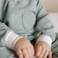 Gestreifter Sweatshirt-Strampler aus Bio-Baumwolle
