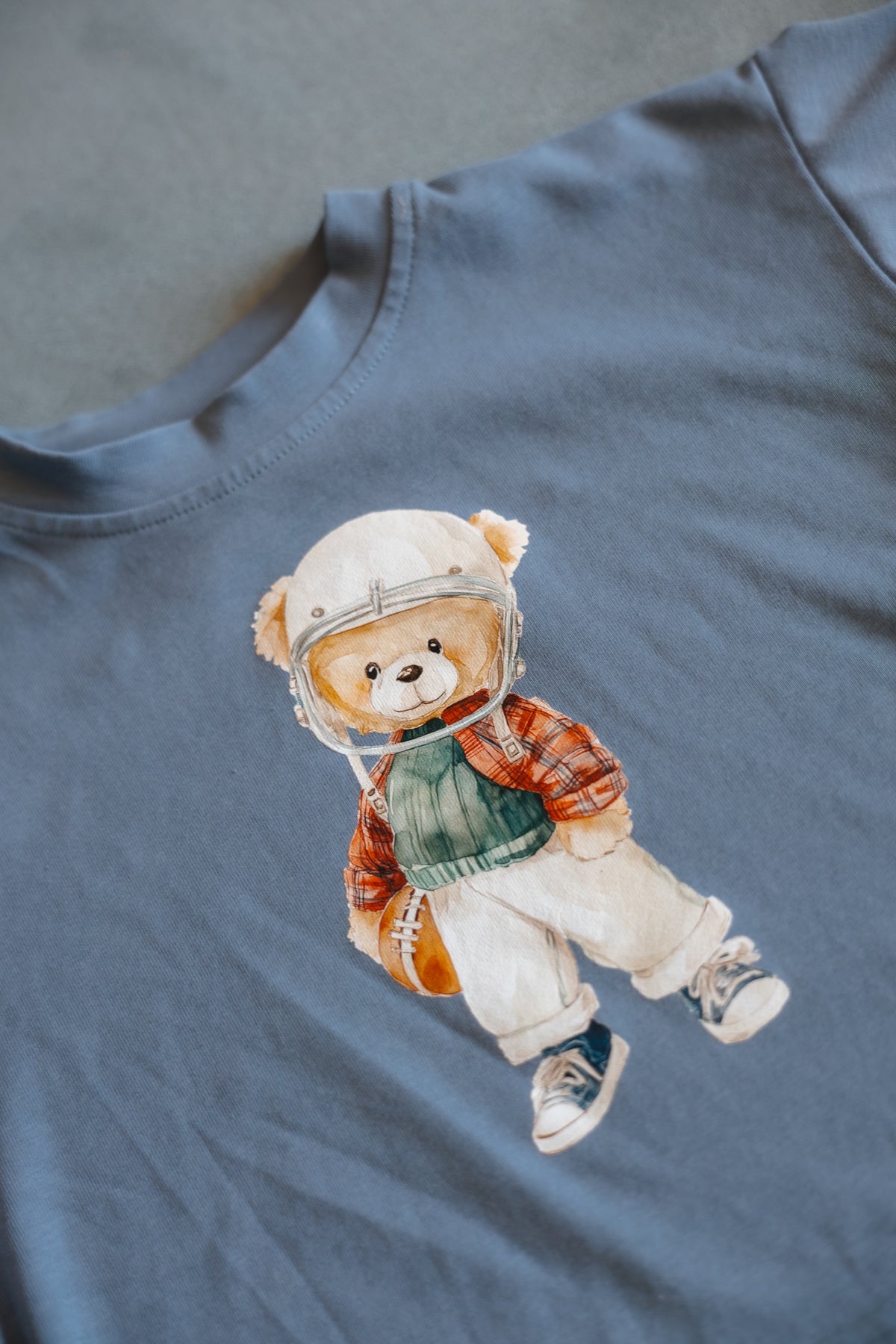 Teddy Bear Football Graphic Oversized Tee or T-Shirt Romper