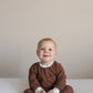 Gestreifter Sweatshirt-Strampler aus Bio-Baumwolle