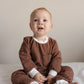 Gestreifter Sweatshirt-Strampler aus Bio-Baumwolle