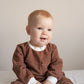 Gestreifter Sweatshirt-Strampler aus Bio-Baumwolle