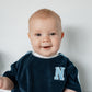 Custom Embroidered Organic Cotton Terry Shorts Set - Navy Varsity