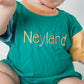Custom Embroidered Colorblock T-Shirt Romper - Green